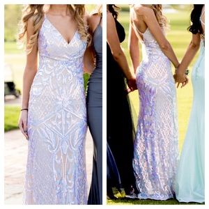Iridescent Maxi Prom Dress